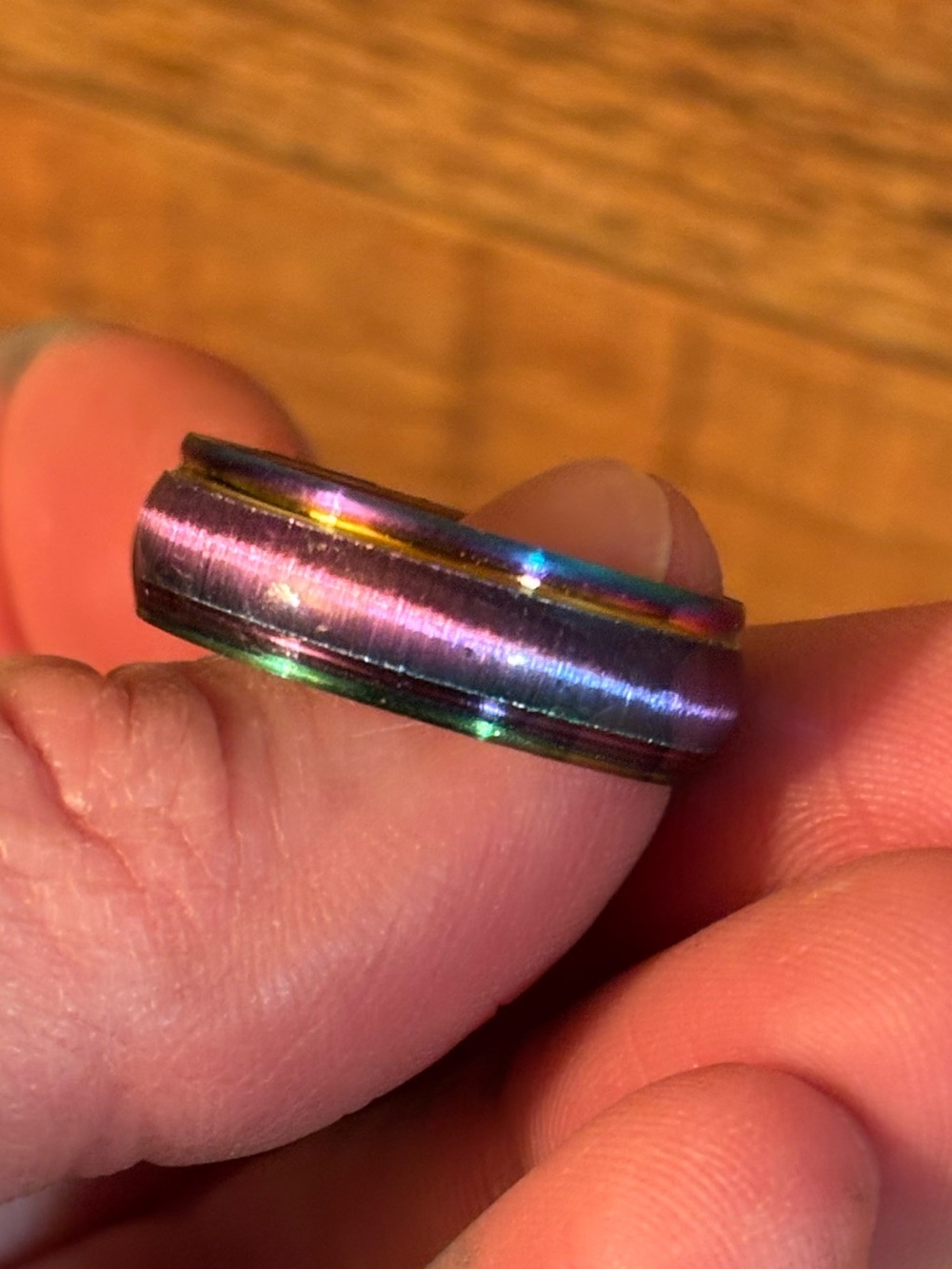 Stainless Steel Rainbow Band Ring